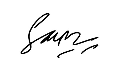 Abstract Signature Idea Starting With Letter S for Document. Vector with Transparent Background.