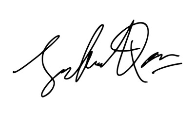 Abstract Signature Idea Starting With Letter S for Document. Vector with Transparent Background.