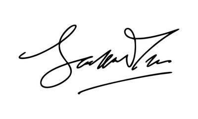 Abstract Signature Idea Starting With Letter S for Document. Vector with Transparent Background.
