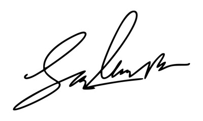 Abstract Signature Idea Starting With Letter S for Document. Vector with Transparent Background.