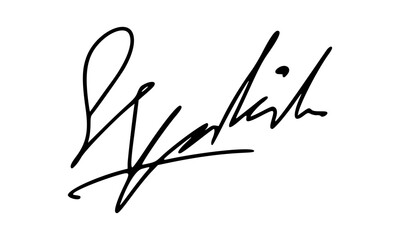 Abstract Signature Idea Starting With Letter S for Document. Vector with Transparent Background.