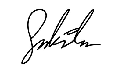 Abstract Signature Idea Starting With Letter S for Document. Vector with Transparent Background.