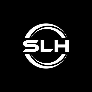 SLH letter logo design with black background in illustrator, vector logo modern alphabet font overlap style. calligraphy designs for logo, Poster, Invitation, etc.