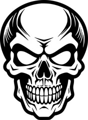 Skull - Black and White Isolated Icon - Vector illustration