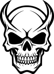 Skull - Black and White Isolated Icon - Vector illustration