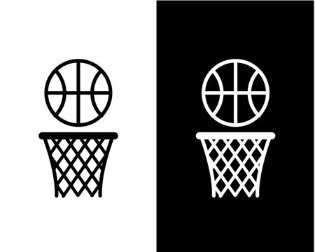 Basketball icon vector logo design template flat style