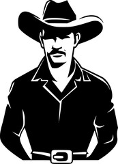 Western - Minimalist and Flat Logo - Vector illustration