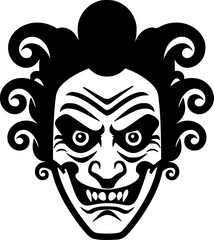 Clown | Black and White Vector illustration