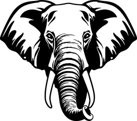 Obraz premium Elephant | Black and White Vector illustration