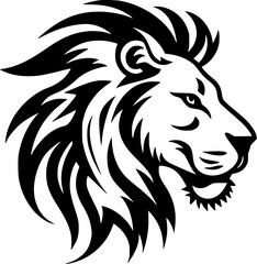 Obraz premium Lion - Black and White Isolated Icon - Vector illustration