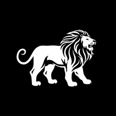 Lion - Black and White Isolated Icon - Vector illustration