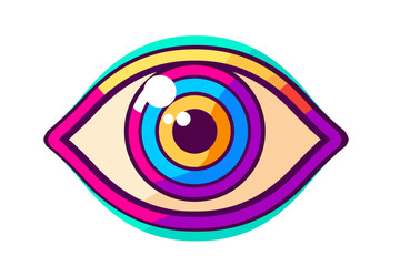 Obraz premium Eye icon - eye symbol. flat eye sign vector 
