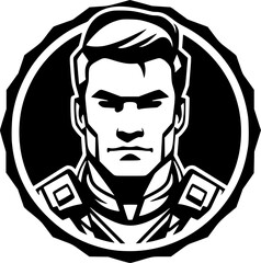 Military - Minimalist and Flat Logo - Vector illustration