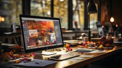 A designer is drawing a website design on a scrap of paper.