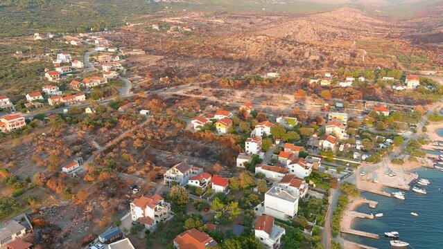 burnt hills and lands in grebastica village