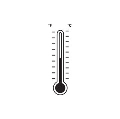 Thermometer for measuring the temperature of icon.  Thermometer for measuring the temperature of icons. The thermometer icon for weather. Thermometer icon flat design. vector illustration.