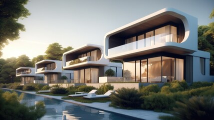 Fashionable house, Beautiful Houses of Modern Architecture.