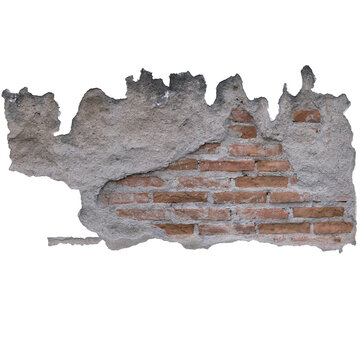 pared rota y sucia con fondo transparente