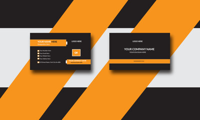 Creative and modern business card template black and yellow identity mockup. 