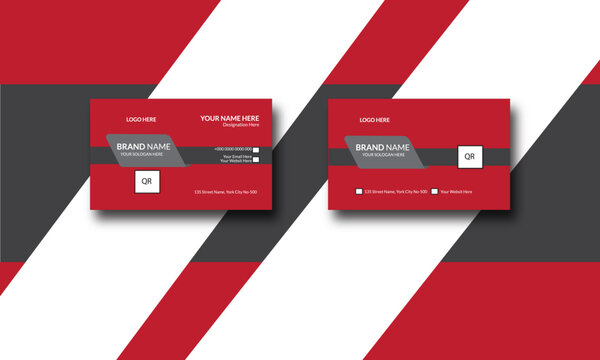 modern and creative business card red template - free download 