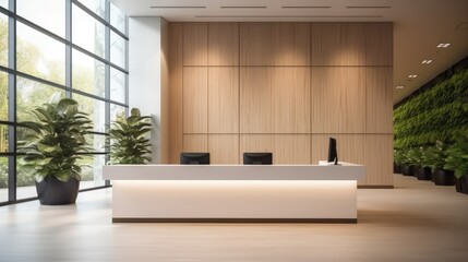 Modern business offices reception, Hotel lobby and waiting area concept.