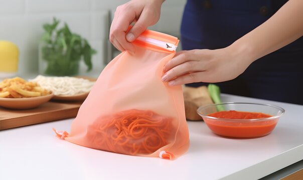 eco friendly lifestyle with reusable food stoarge bag