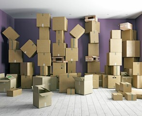 a room with a huge number of boxes.