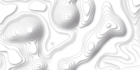 Abstract sea map geographic contour map and topographic contours map background. Abstract white pattern topography vector background. Topographic line map background. Illustration light waves swirl. 