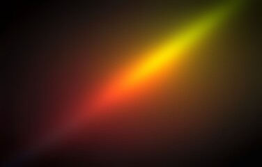 Red yellow gleaming diagonal line on dark background. Single ray.