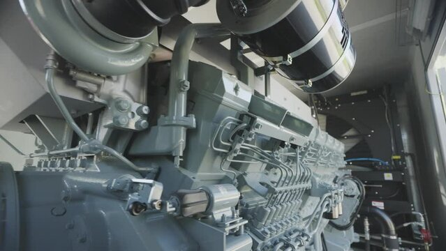 Diesel generator engine. Industrial diesel generator. Diesel generator set.