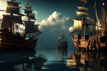 Pirates themed background - Pirates backgrounds series - Pirates theme background wallpaper 3d...