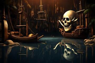 Pirates themed background - Pirates backgrounds series - Pirates theme background wallpaper 3d...