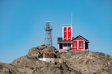Phare de l'île du requin (Shark Island) à Lüderitz en Namibie