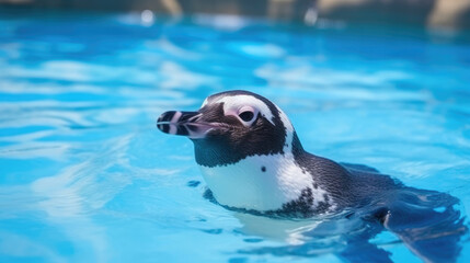 Fototapeta premium Inquisitive Penguin Poses: A Charming Portrait