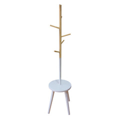 Wooden stand shelves on white background. Interior design Inspiration. Furniture modern inspiration. Home living.