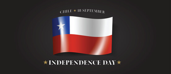 Chile happy independence day greeting card, banner with template text vector illustration