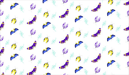 Seamless pattern with butterflies. Packaging design, wallpapers, textiles.