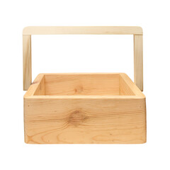 Wooden food box isolated on white background. Decoration Inspiration. Interior design. Scandinavian design.