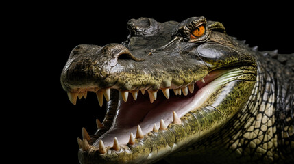 Cheerful Crocodile Portrait Against a Clean Background