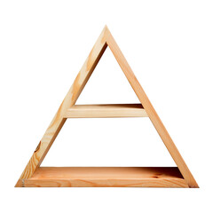 Wooden triangle walls shelves on white background. Interior design Inspiration. Furniture modern inspiration. Home living.