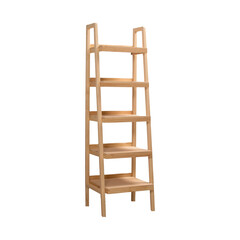 Wooden stand shelves on white background. Interior design Inspiration. Furniture modern...