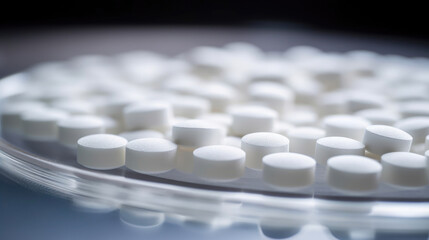 Obraz na płótnie Canvas Clinical Composition: White Pills on Industrial Surface