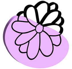 3D Flower with abstract spor