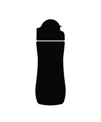 Plastic water bottle silhouette, sports fitness water flask icon