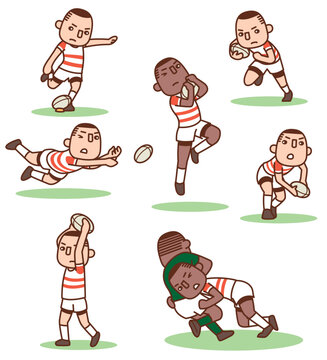 ラグビー選手イラスト集
