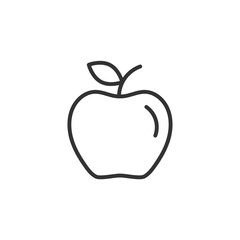 Apple - line icon with editable stroke. Fruit symbol vector illustration.