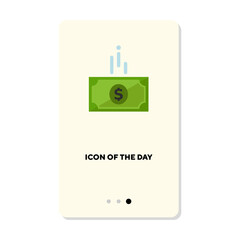 Dollar banknote flat vector icon. Dollar banknote isolated. Money concept. Vector illustration symbol elements for web design