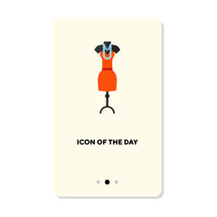 Dress flat icon. Woman, cute, fabric isolated vector sign. Clothing and fashion concept. Vector illustration symbol elements for web design and apps