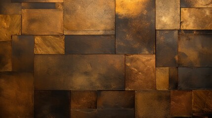 Metallic bronze wall texture. AI generative.