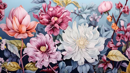 Poster style Exotic floral pattern wallpaper texture floral Wonderland © khampone